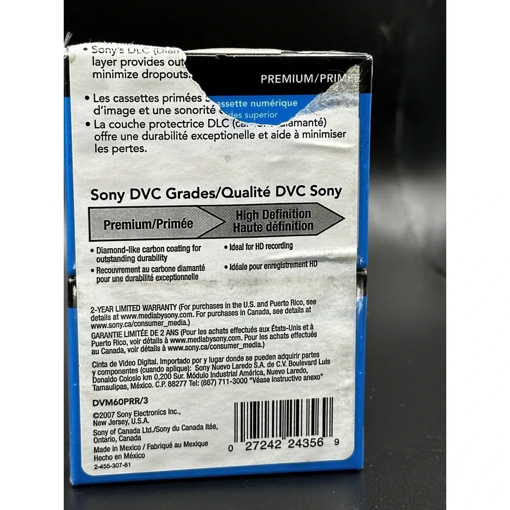 Sony DVC Digital Video Mini Cassette Tapes 2 Pack 60 Minutes Each Premium NOS
